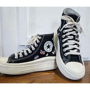 Converse Chuck Taylor All Star Move Platform High Top Butterfly Black Sneakers